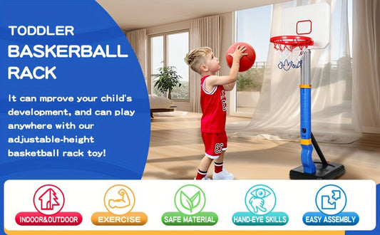 Toddler Basketball Hoop Indoor Outdoor: 2 In 1 Kids In Ground Pool Basketball Hoop, Adjustable Height Mini Basketball Goal Hoop Toys For Ages 3-8 Years Old Baby Boys Girls