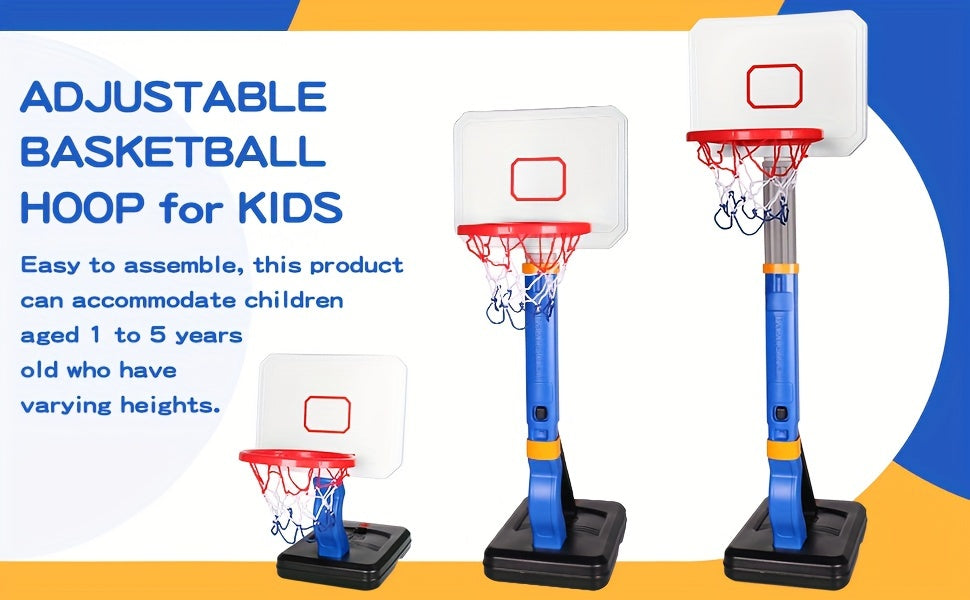 Toddler Basketball Hoop Indoor Outdoor: 2 In 1 Kids In Ground Pool Basketball Hoop, Adjustable Height Mini Basketball Goal Hoop Toys For Ages 3-8 Years Old Baby Boys Girls